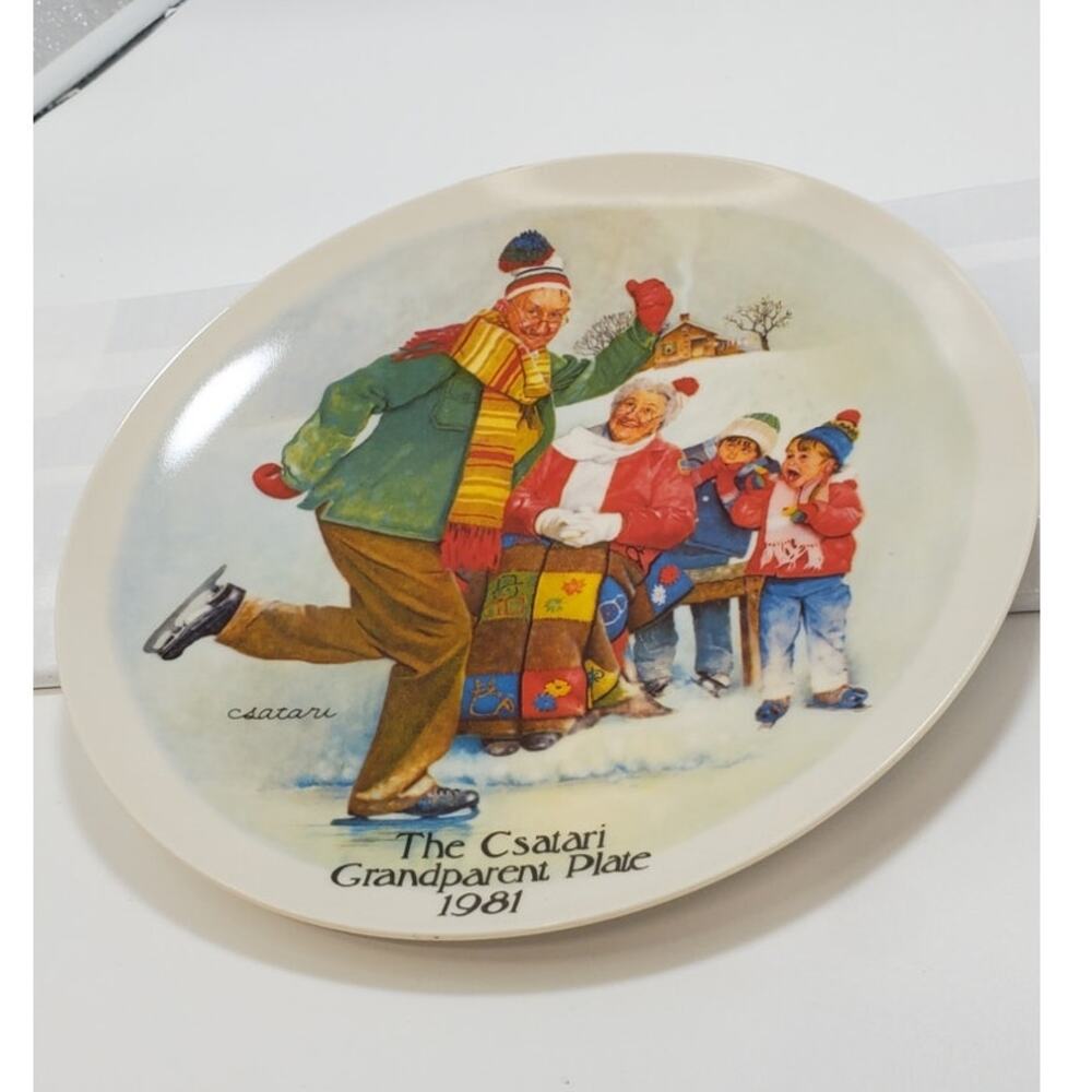 Csatari Grandparent Series Plate "The Skating Lesson" 1981 Knowles China 17639